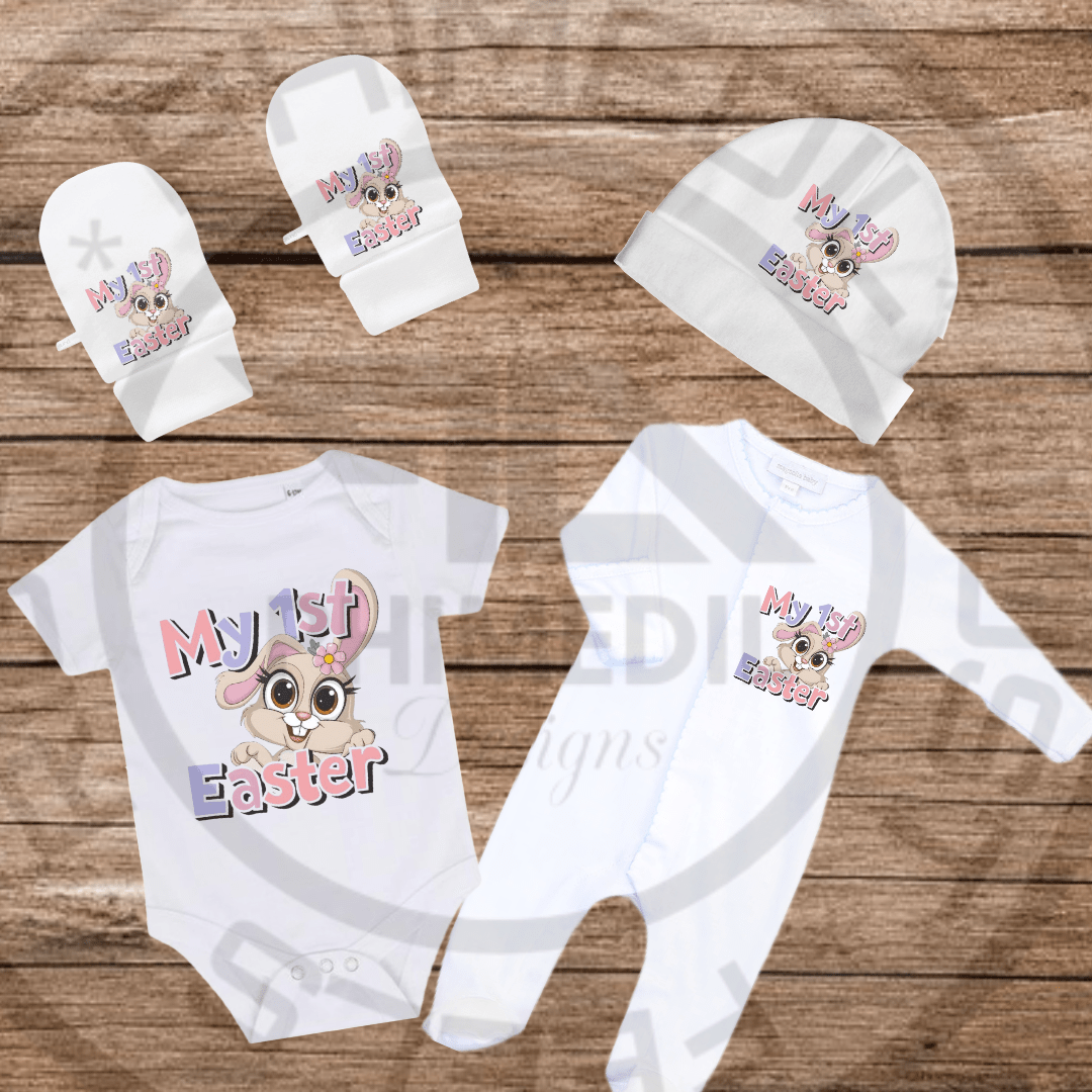 Personalized My First Easter Baby Gift Set - Wide - Eyed Bunny - Phimedil Designs
