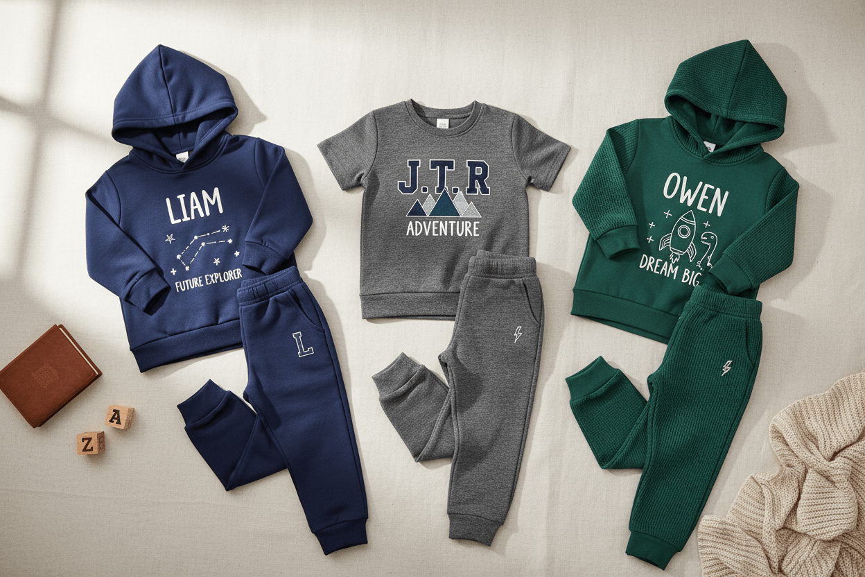Boys’ Personalised Clothing Sets & Matching Outfits - Phimedil Designs