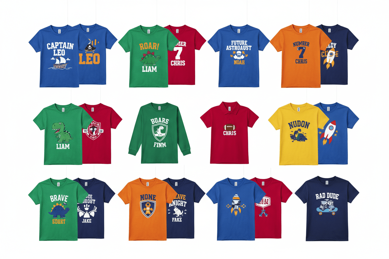 Boys’ Personalised T-Shirts & Tops - Phimedil Designs