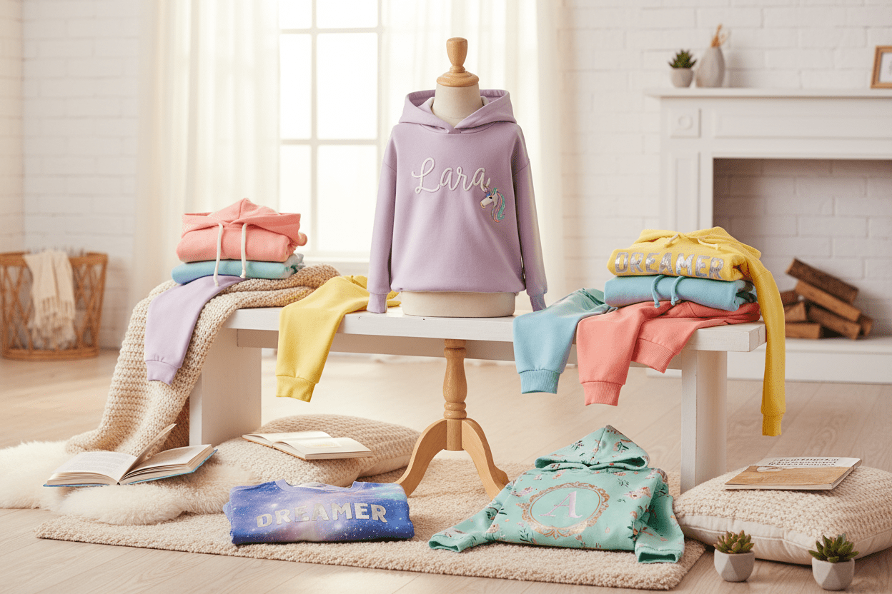 Girls’ Personalised Hoodies & Sweatshirts - Phimedil Designs
