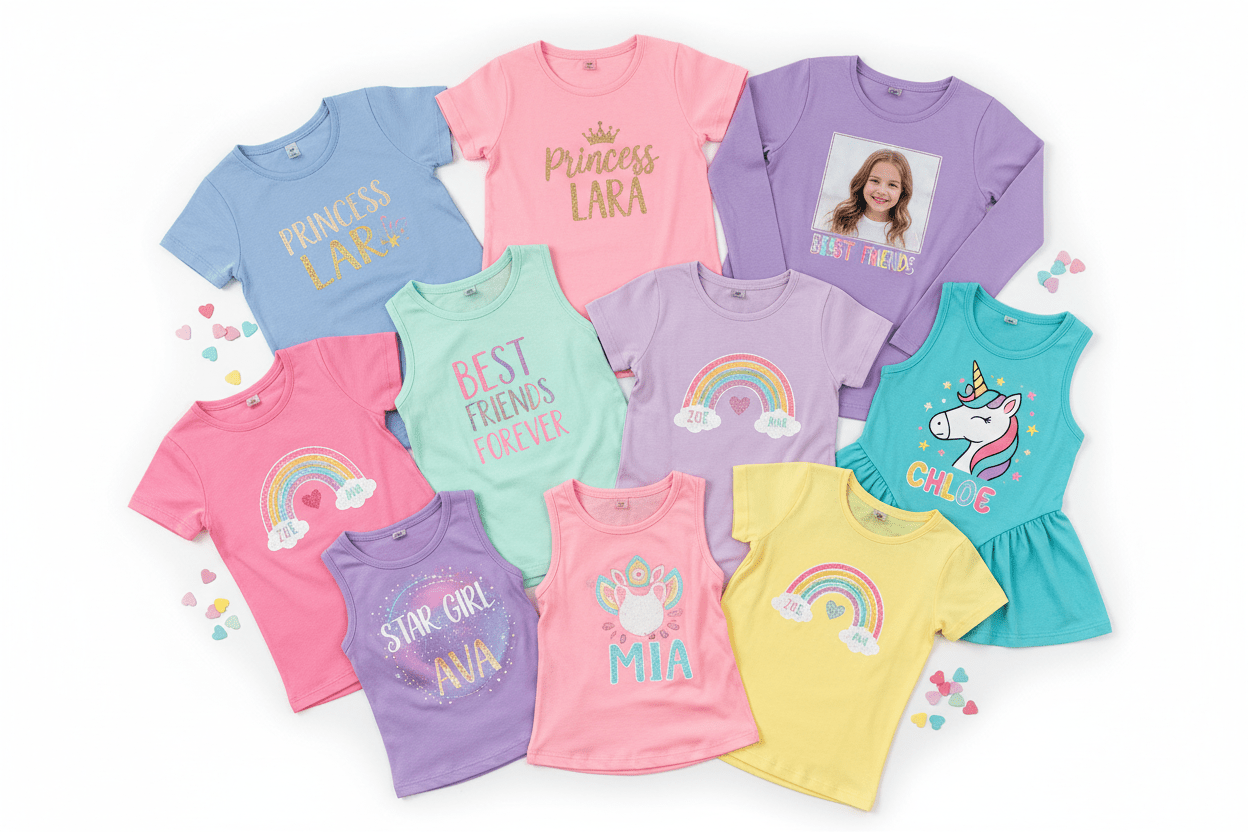 Girls’ Personalised T-Shirts & Tops - Phimedil Designs