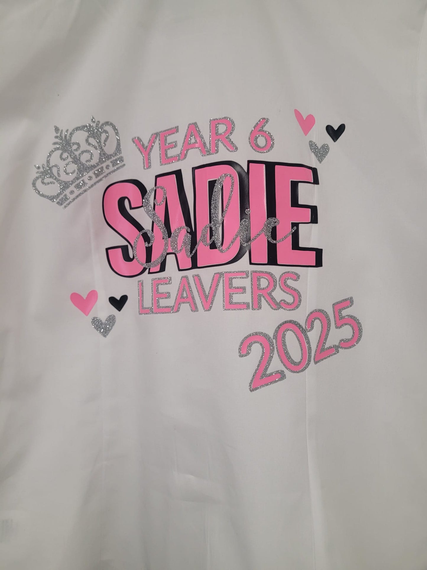 Year 6 Leavers Shirt 2025 - Personalised Name & Crown - Phimedil Designs