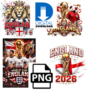England World Cup 2026 PNG Bundle | Three Lions Football Sublimation Design | Harry Kane Jude Bellingham DTF Graphics | English Football Digital Download Commercial Use