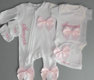 Personalised Baby Gift Set – Custom Name Onesie, Hat & Vest
