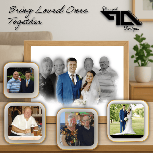 ✨ Digital Copy Custom Memorial Photo Merging | Bring Loved Ones Together | Worldwide Email Delivery - Phimedil Designs