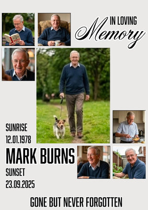 Digital Memorial Photo Collage Template for Canva