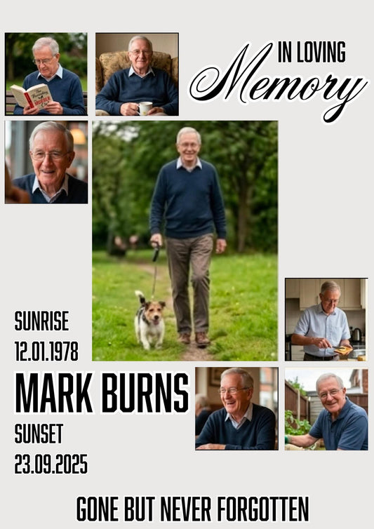 Digital Memorial Photo Collage Template for Canva