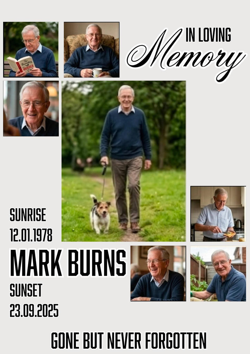 Digital Memorial Photo Collage Template for Canva