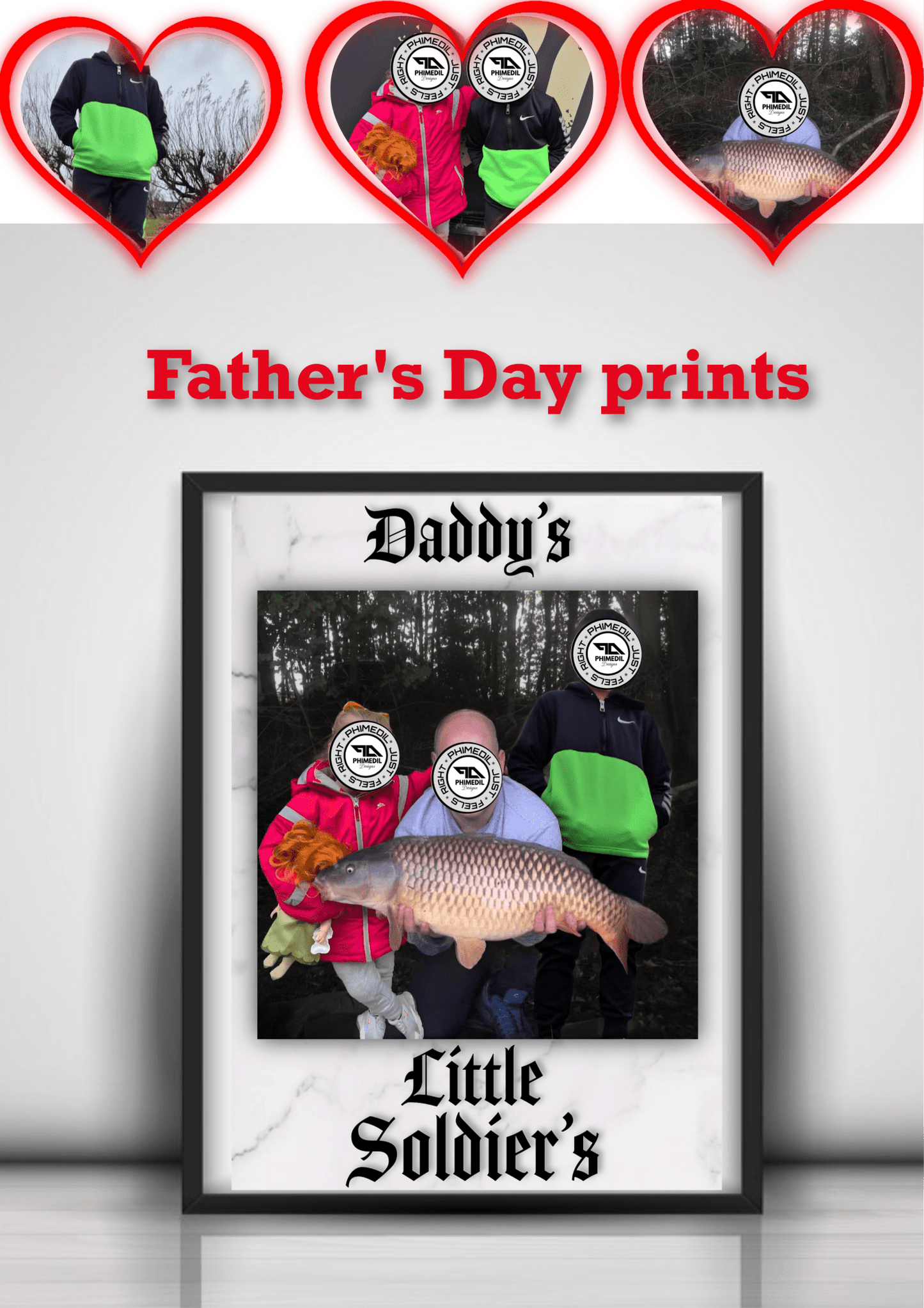 Personalized Father's Day Photo Print | Custom Merged Memories for Dad - Phimedil Designs