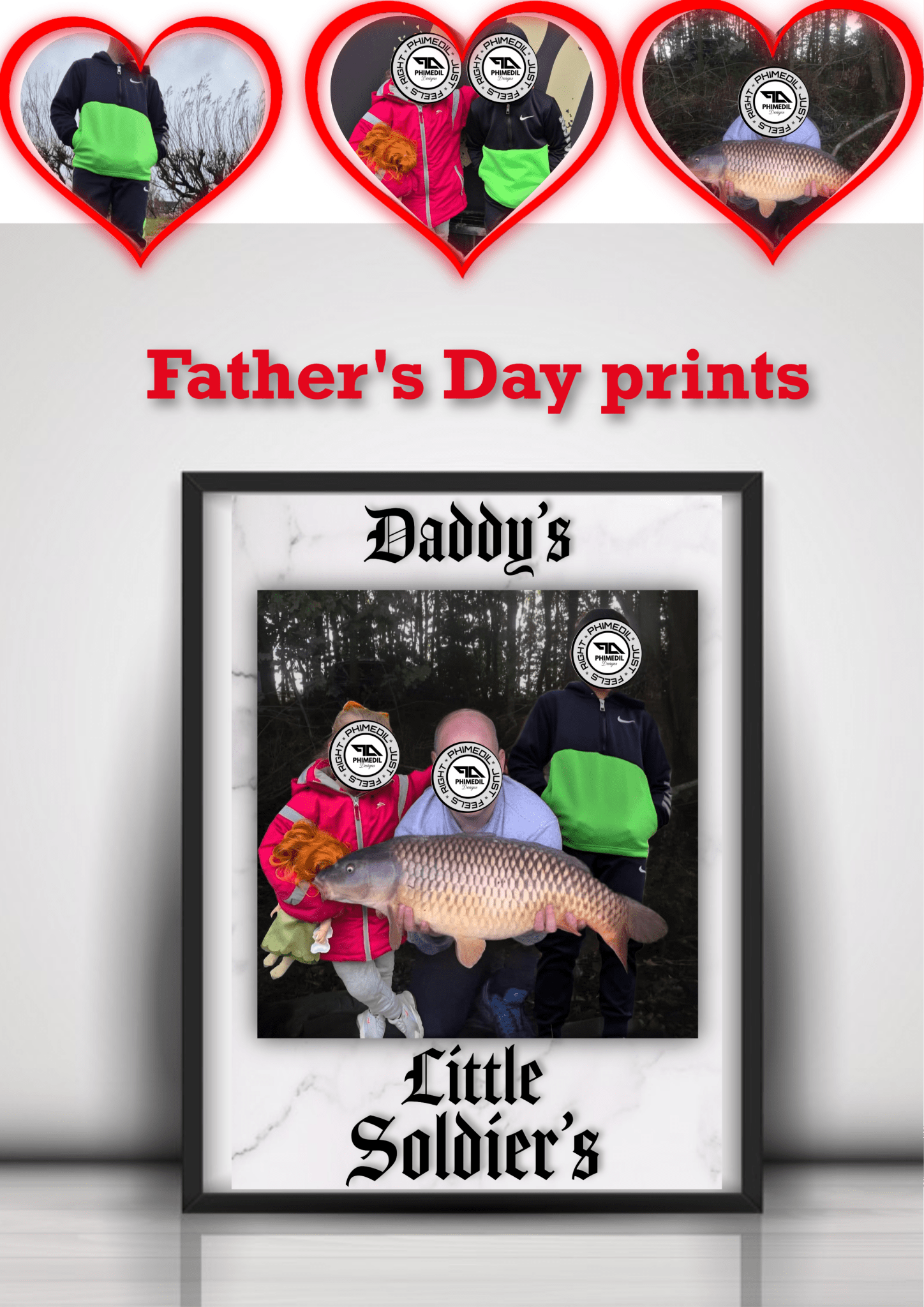 Personalized Father's Day Photo Print | Custom Merged Memories for Dad - Phimedil Designs