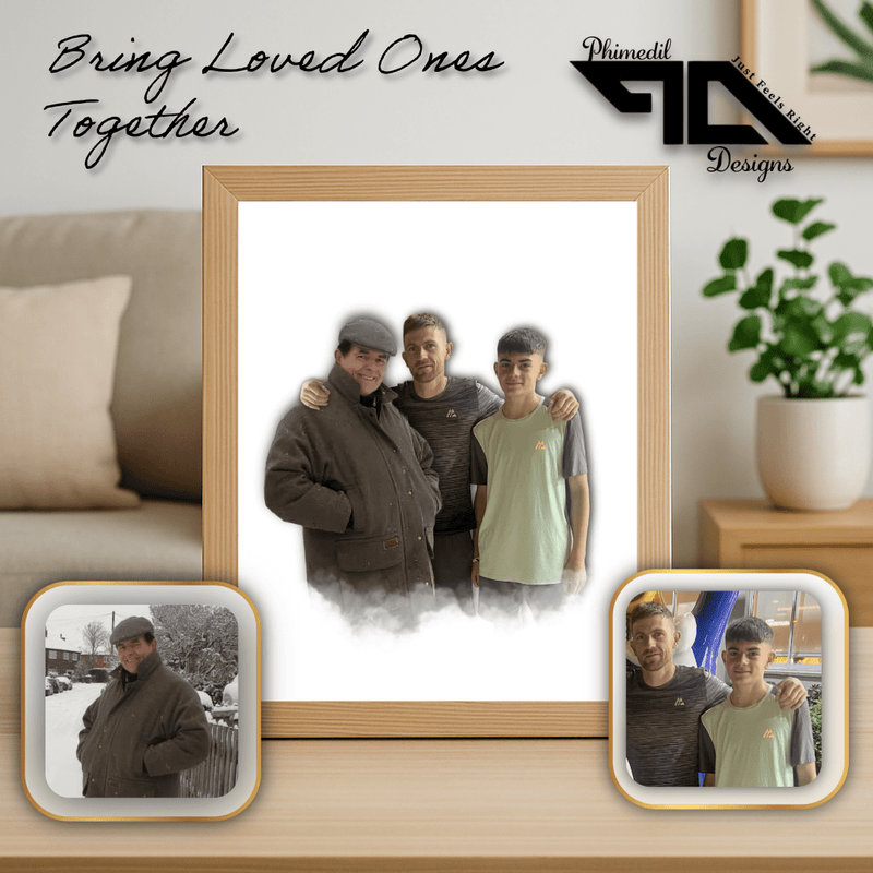 ✨ Digital Copy Custom Memorial Photo Merging | Bring Loved Ones Together | Worldwide Email Delivery - Phimedil Designs
