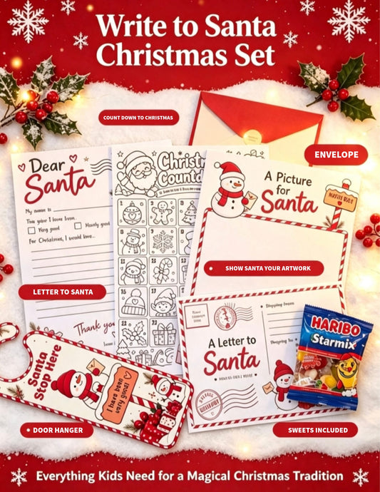 Letters to Santa Christmas Set – Letter, Countdown, Door Hanger & Sweets
