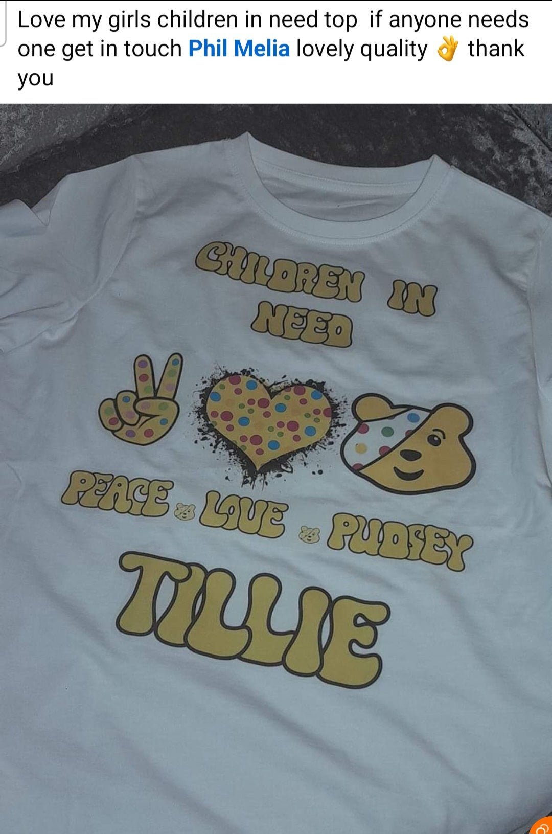 Children in Need T-Shirt | Pudsey Bear Fundraiser Top | Kids & Adults Charity School Event Tee | Add Character + Personalised | £1 Donation - Phimedil Designs