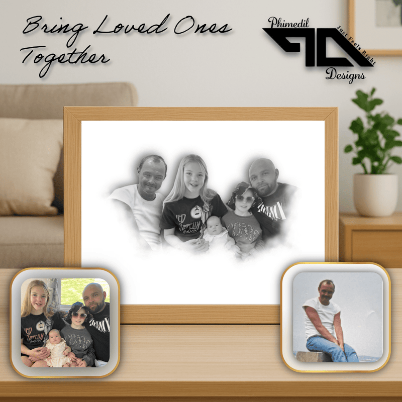 ✨ Digital Copy Custom Memorial Photo Merging | Bring Loved Ones Together | Worldwide Email Delivery - Phimedil Designs