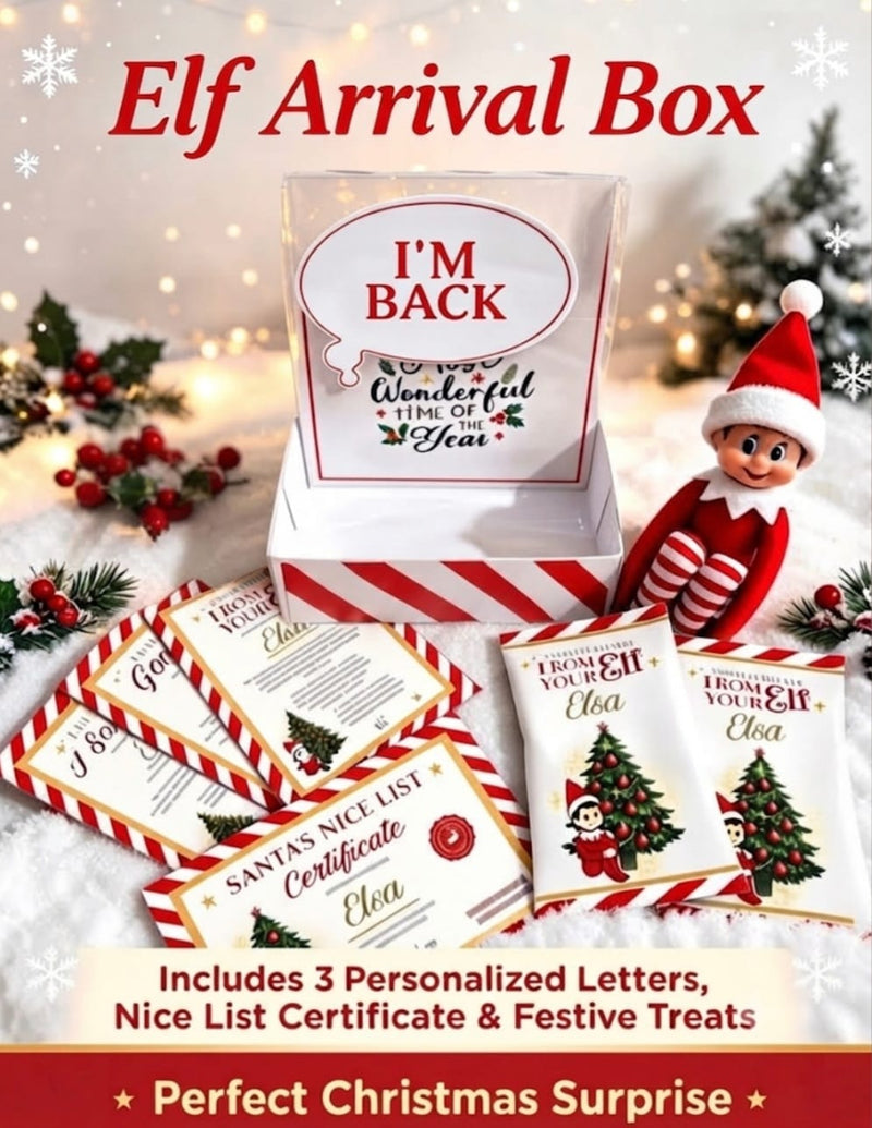 Personalised Elf Arrival Box | Elf I'm Back Christmas Set