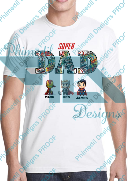 Super Dad Father’s Day PNG Bundle | Hero Theme T-Shirt Design | Personalized Dad & Grandad Gift | High-Res Digital Download for Sublimation & DIY
