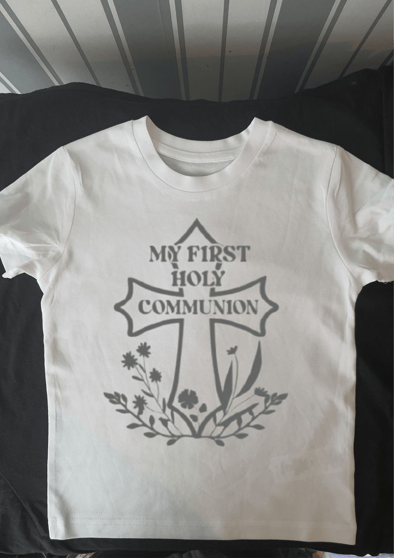 My First Holy Communion Shirt - Personalized Keepsake Gift Reasoning: - Phimedil Designs