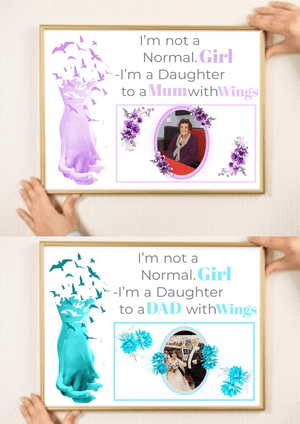 Angel Parent Memorial Gift – Personalised Winged Tribute Photo Print