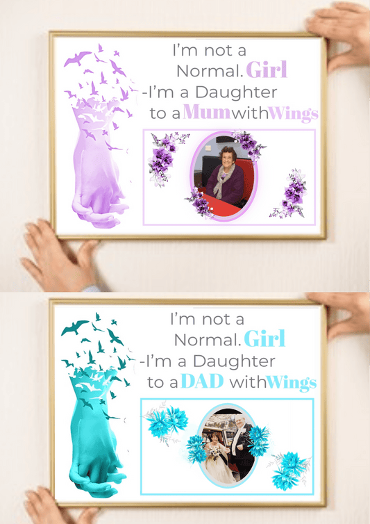 Angel Parent Memorial Gift - Personalized Winged Tribute - Phimedil Designs