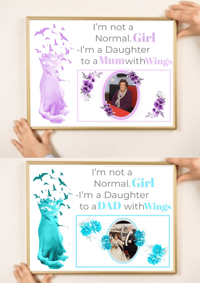 Angel Parent Memorial Gift - Personalized Winged Tribute - Phimedil Designs