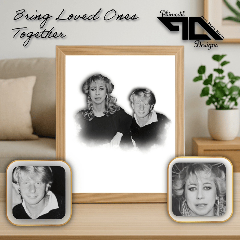 ✨ Digital Copy Custom Memorial Photo Merging | Bring Loved Ones Together | Worldwide Email Delivery - Phimedil Designs