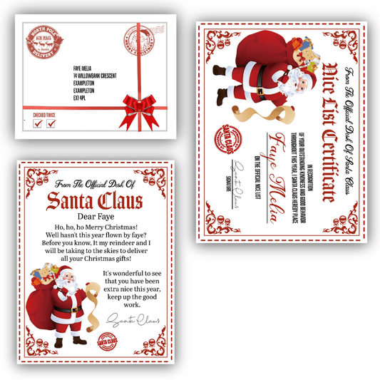 A4 laminated Personalized Santa Letter & Nice List Certificate - Phimedil Designs