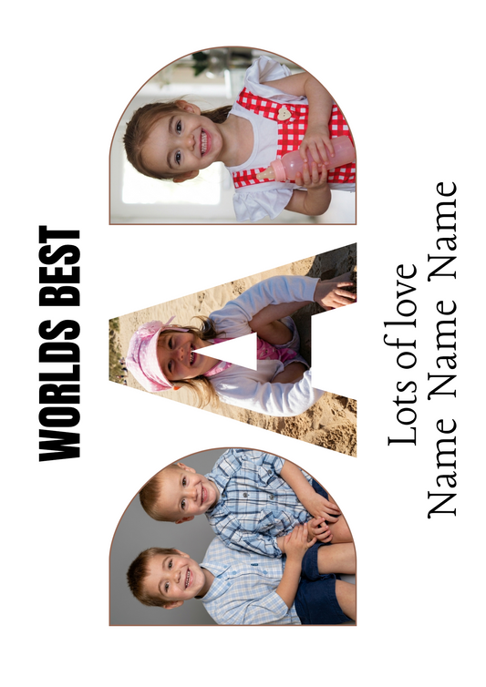 Personalized Father's Day Photo Gift Canva Template - Custom DAD Letter Photo Collage - DIY Memorial Gift for Dad - Digital Download Editable Template - Worlds Best Dad Portrait