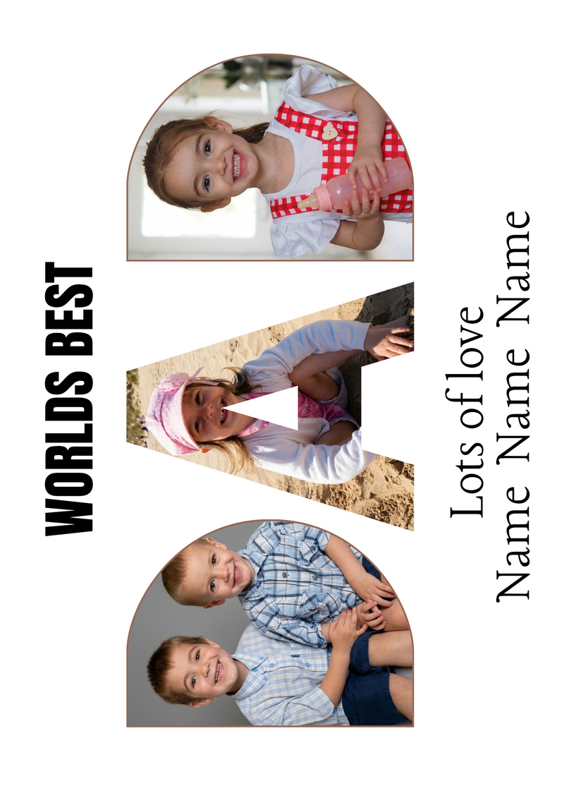 Personalized Father's Day Photo Gift Canva Template - Custom DAD Letter Photo Collage - DIY Memorial Gift for Dad - Digital Download Editable Template - Worlds Best Dad Portrait